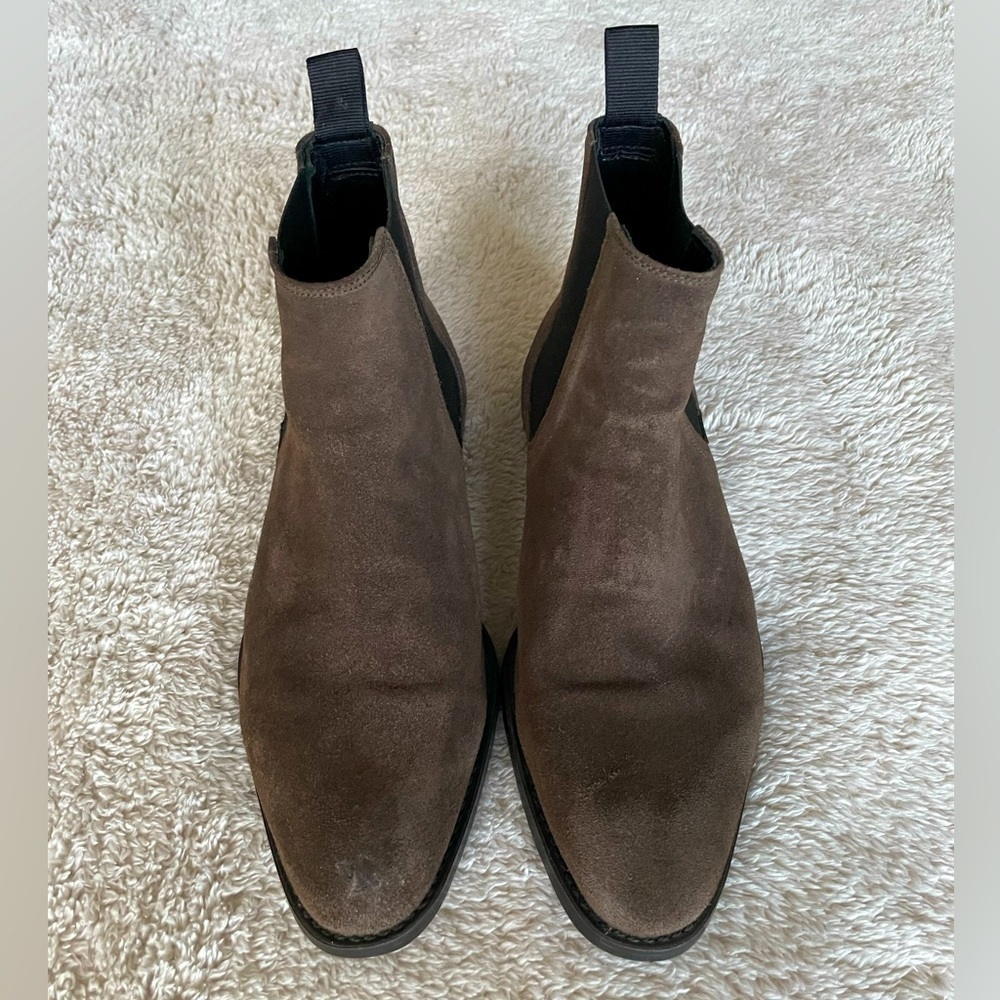 Zara Chelsea Suede Brown Boots For Men Size 41 - Picture 2 of 8